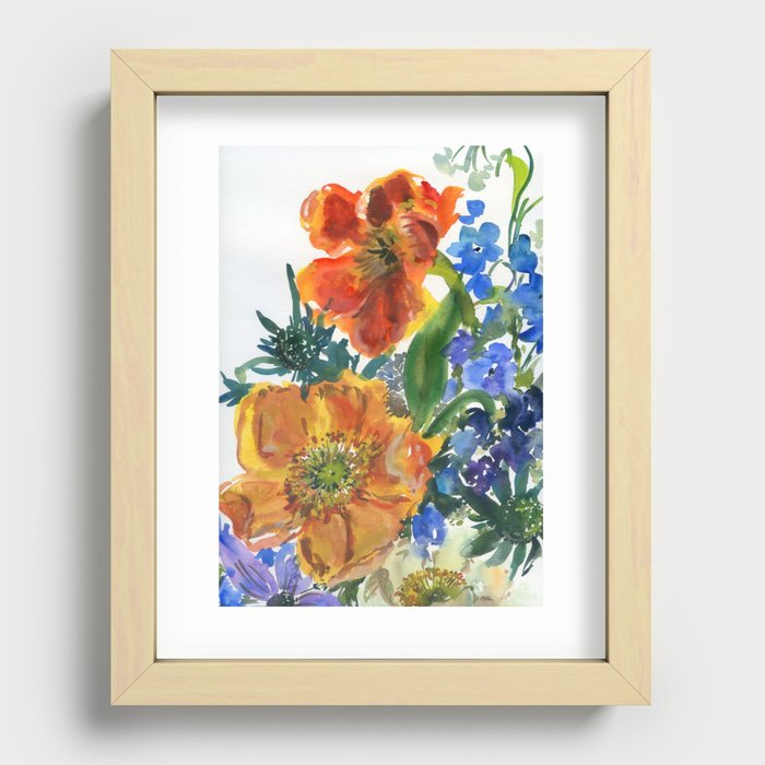 colorful bouquet: tulips Recessed Framed Print