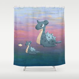 Swimming with Lapras. Shower Curtain