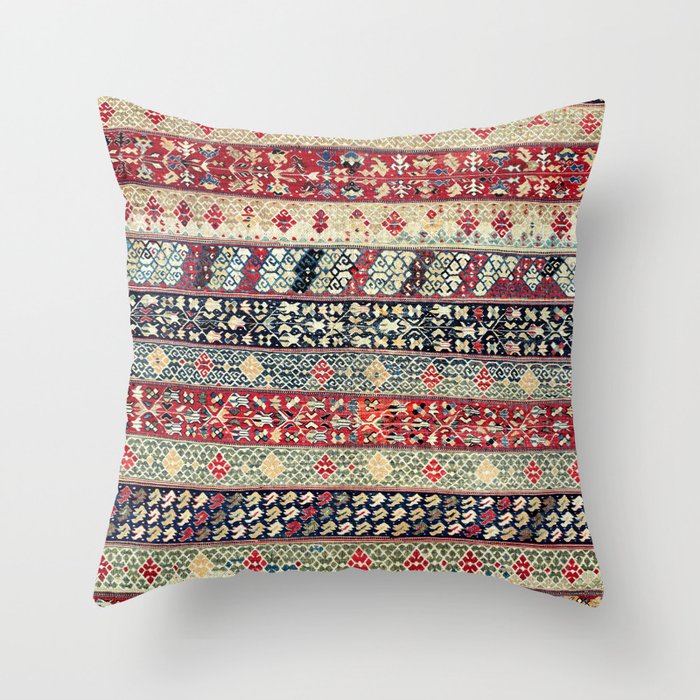 Ottoman Manisa West Anatolian Kilim Print Throw Pillow