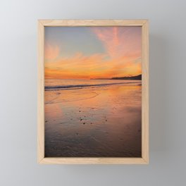 Malibu Beach Sunset Framed Mini Art Print
