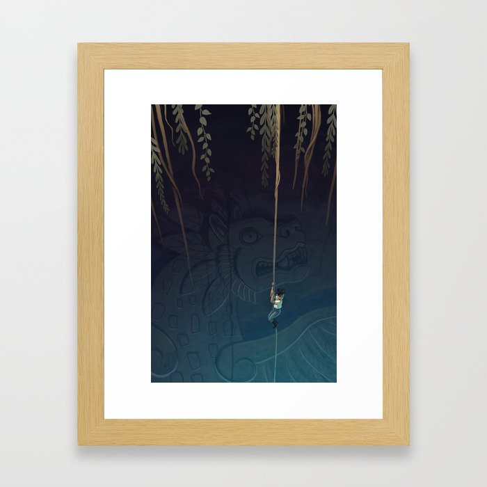 Descent into the Cenote Framed Art Print