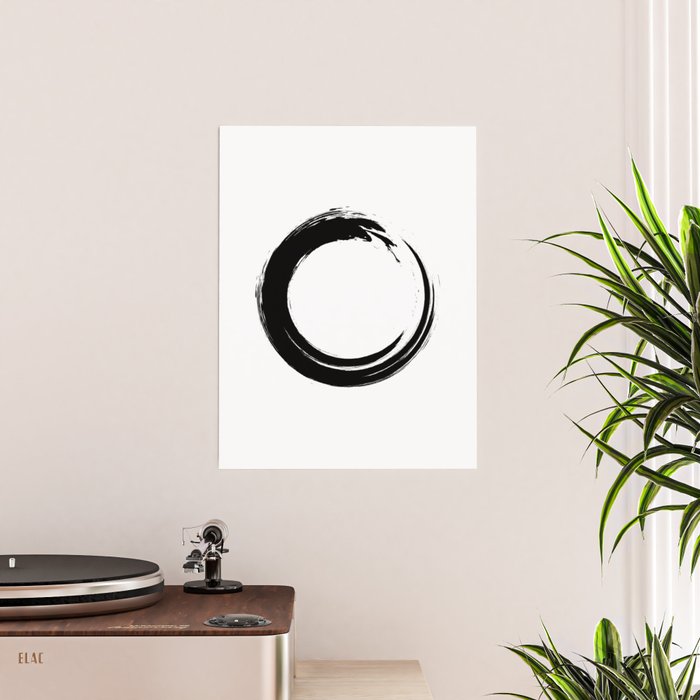 Black enso circle Canvas Print by Windlaugh Store