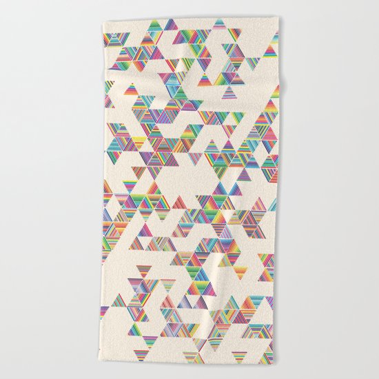 Rainbow Rain Beach Towel