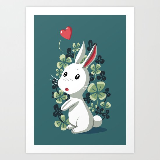 Clover Bunny Art Print