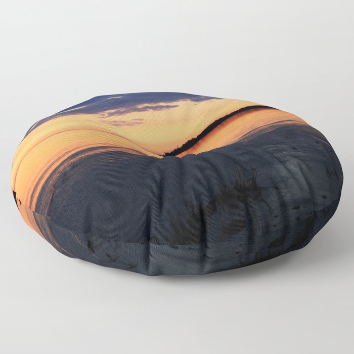 Sunset by the Lake Floor Pillow