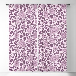 Chinoiserie Ginger Jar Floral in Pink Blackout Curtain