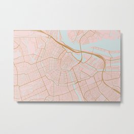 Amsterdam map Metal Print | Street, Plan, Dutch, City, Urban, Capital, Outline, Europe, Holland, European 