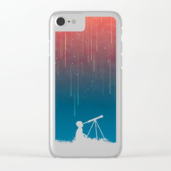 Meteor Rain (light version) Clear iPhone Case
