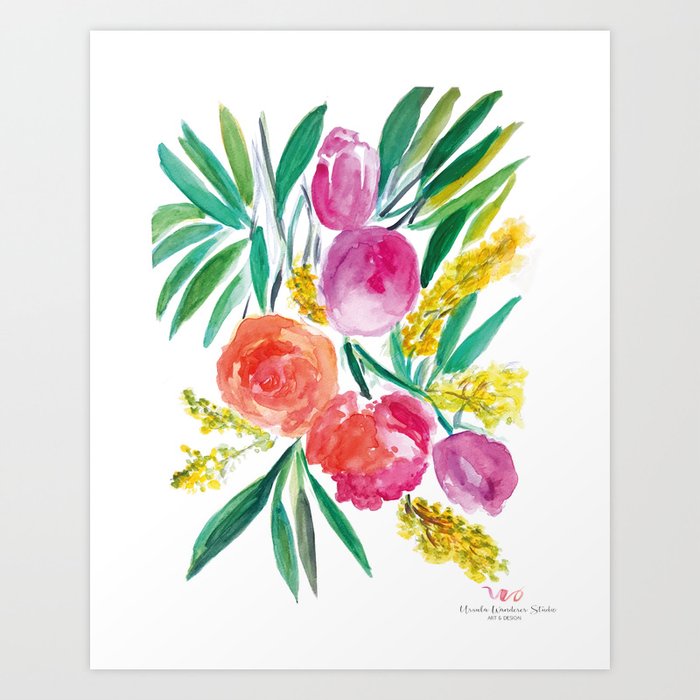 Watercolor bloom  Art Print