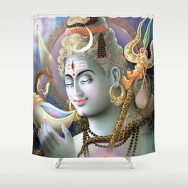 Hinduism Print - Lord Shiva Drinking Halahala Shower Curtain