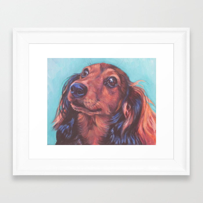 The Long Haired Dachshund From An Original Painting By L A Shepard