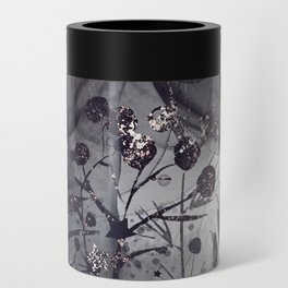 Abstract Midnight Flower Meadow  Can Cooler