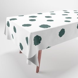 Hand-Drawn Dots (Dark Green & White Pattern) Tablecloth