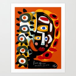 African Woman is dreaming in the sunrise Art Print
