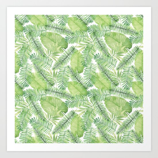 Tropical Branches Pattern 02 Art Print
