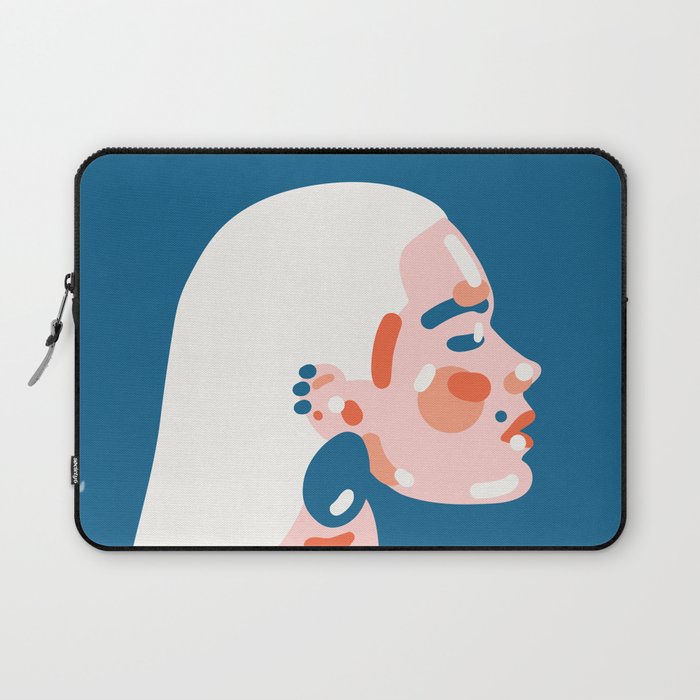 Classy fashion inspired simplified portrait of beutiful woman Art Print Laptop Sleeve