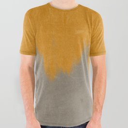 Rust and Grey Smear All Over Graphic Tee