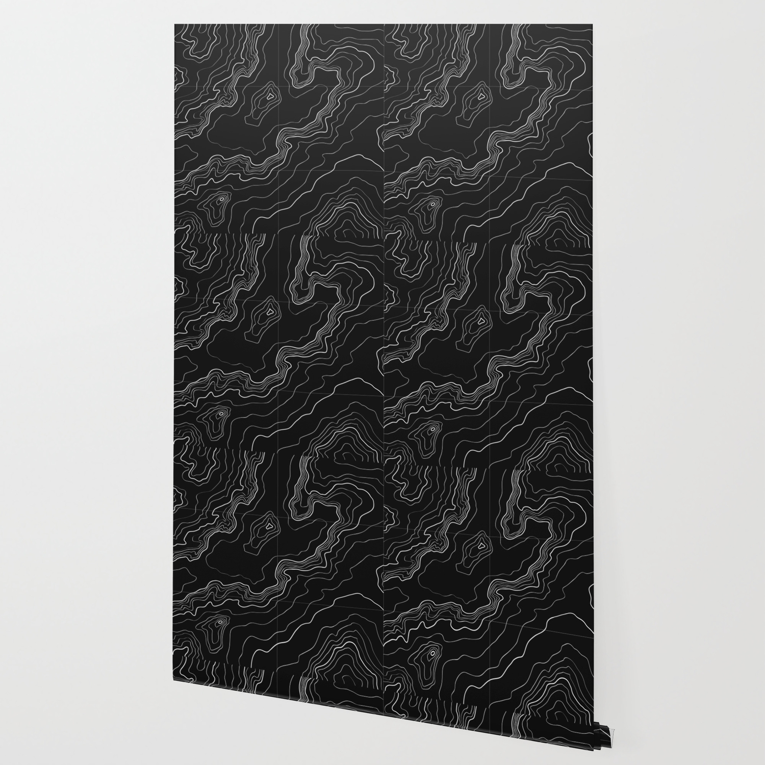 Black Topography Map Wallpaper By Mydream Society6