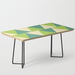 Moccasin, cadet blue, yellow green triangles Coffee Table