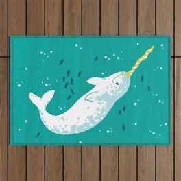 Happy Narwhal Outdoor Rug