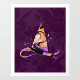 EttaVee Marble Witch Hat Purple Art Print
