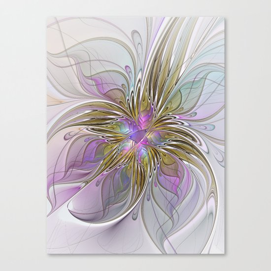 Flourish, Abstract Fractal Art Flower Canvas Print
