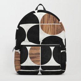 Mid-Century Modern Pattern No.1 - Concrete and Wood Backpack | Ratko, Digital, Illustration, Pattern, Curated, Midcentury, Vintage, Homedecor, Graphic Design, Zoltan 