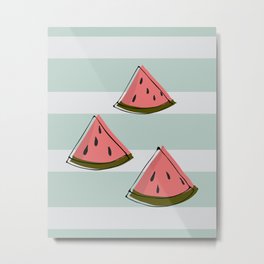 Watermelon tray misprint seamless pattern. Metal Print | Art, Mint, Melons, Line, Misprint, Digital, Stripe, Stripes, Food, Green 