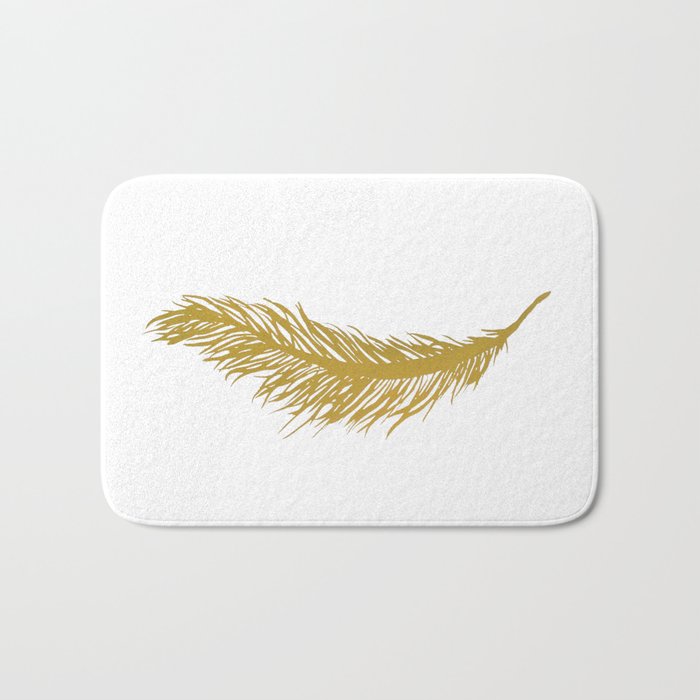 Gold Feather Bath Mat