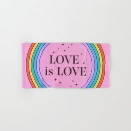 Love is Love Retro Rainbow Pink Hand & Bath Towel