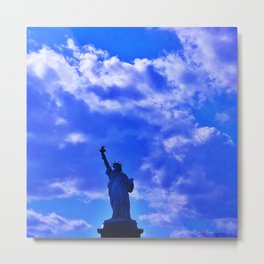 Blue Statue of Liberty Metal Print