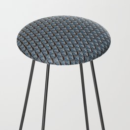 Silver Dragon Scales Counter Stool