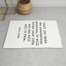 Until you make the unconscious conscious, Carl Jung Quote Rug