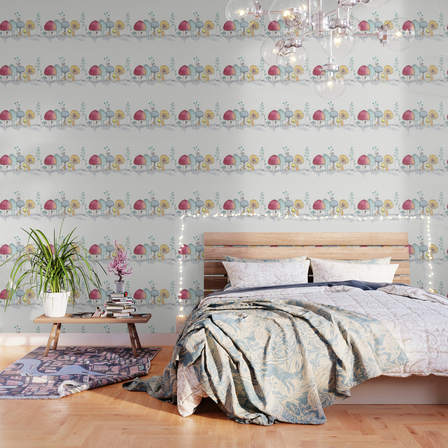Kodama Mushroom Forest Wallpaper By Teafoxart Society6