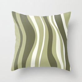 Abstract Retro Groovy Lines Brown Throw Pillow