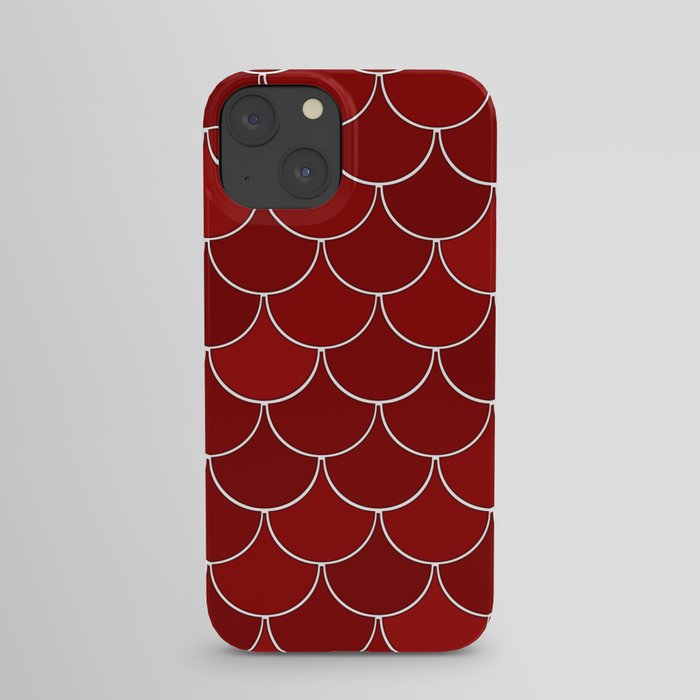 Geranium Red Dragon Scales pattern iPhone Case