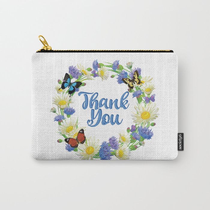 Thank You Note - Cute Floral  Carry-All Pouch
