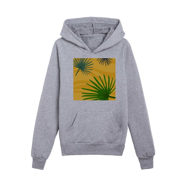 Tropical Aloha Leaf Pattern Kids Pullover Hoodie