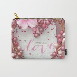 Valentine Heart Pink True Love Floral Prints Cards Wall Art Gift Decor Carry-All Pouch