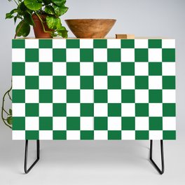 Checkered (Dark Green & White Pattern) Credenza