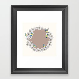 Blue Tits and Blossoms Framed Art Print