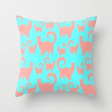 Pink Cats Throw Pillow
