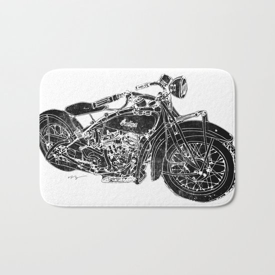 Vintage Indian Motorcycle Bath Mat
