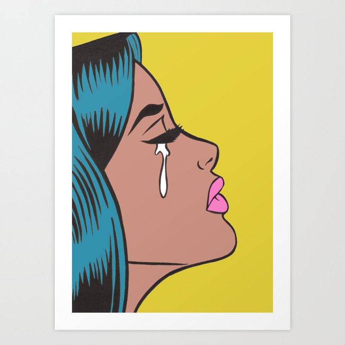 Sad Pop Art Girl Art Print