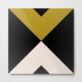 Minimal X Dark Olive Metal Print | Simple, Pattern, Luxury, Minimal, Geometric, Abstract, Green, Industrial, Pop Art, Winter 