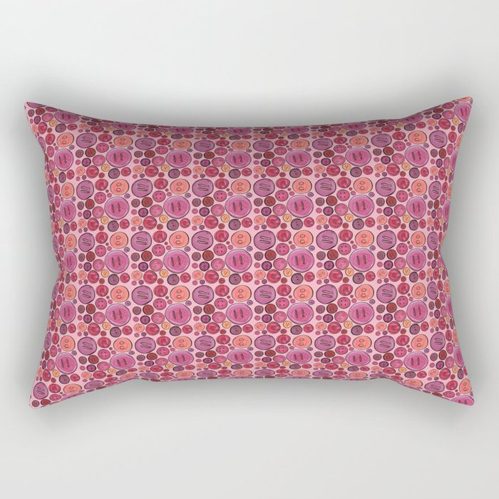 Pink Buttons Rectangular Pillow