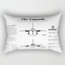 Concorde Supersonic Airliner Blueprint (white) Rectangular Pillow