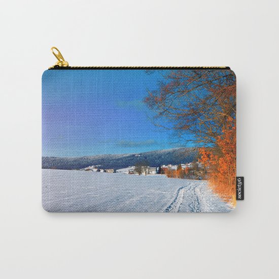 Hiking through a sunny winter scenery Carry-All Pouch