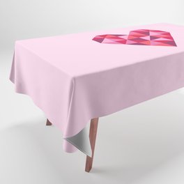 Retro pink disco heart art work Tablecloth