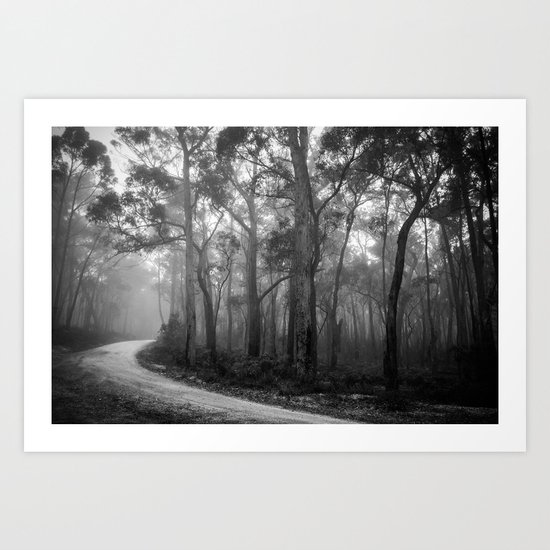 Misty Forest Path Art Print